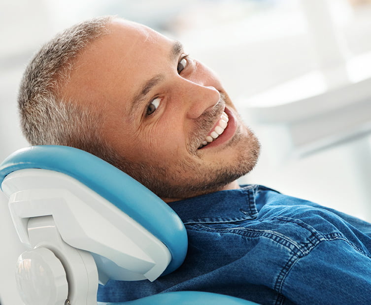 man at the dentist