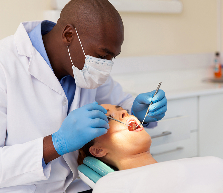 dentist working on patient