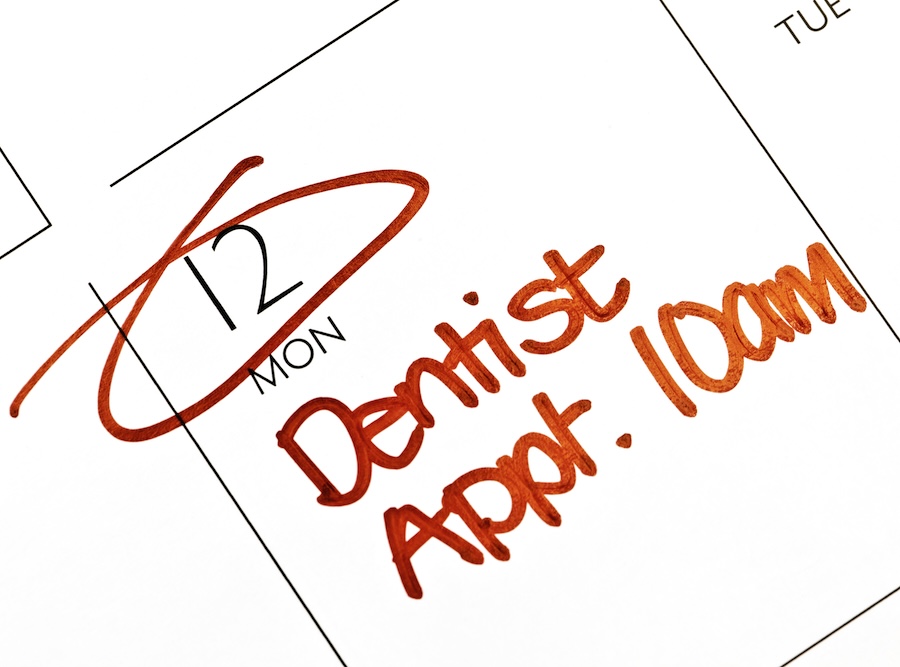dental check-ups appointment on calendar