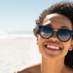 smiling woman at the beach